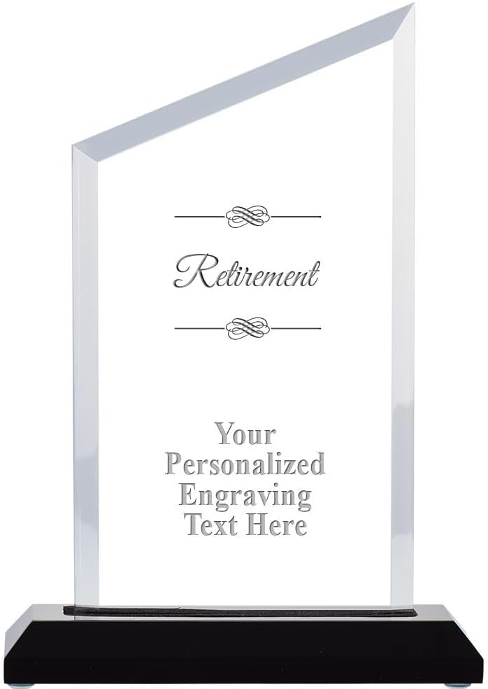 Crown Awards Personalized Acrylic Trophy, 6" Engraved Incline Slant Acrylic Award