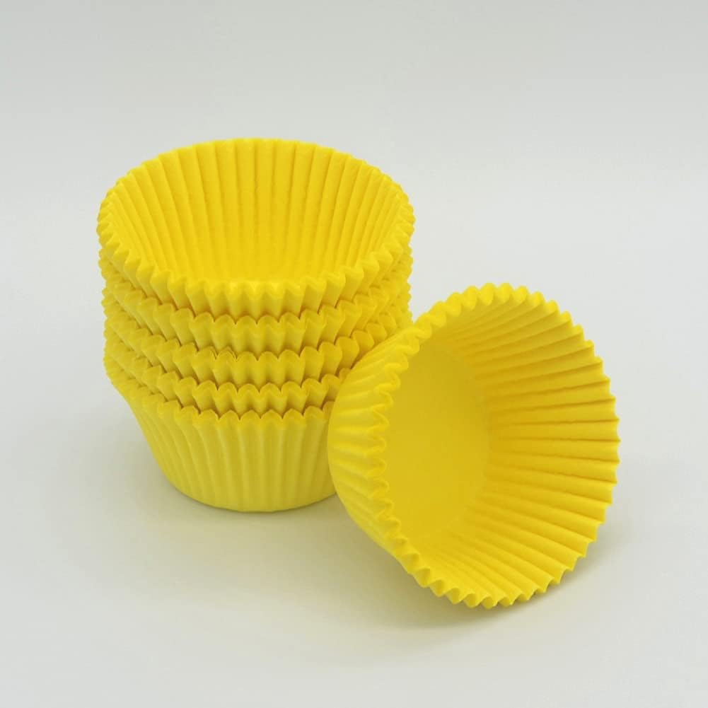 Yellow Cupcake Liners Greaseproof Paper Standard Baking Cups for Party and More, 150-Count