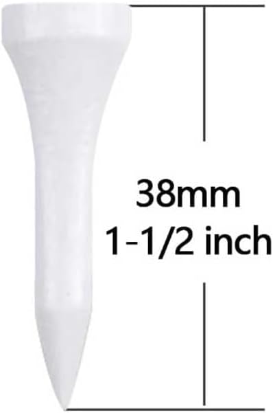 Wooden Golf Tees 3-1/4", 2-3/4", 1-1/2" Available,100 Count (Natural Color, White, Black, Blue, Red, Pink)