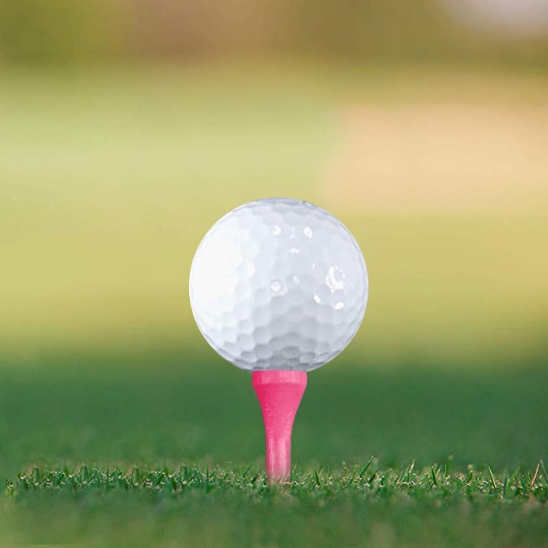 Wooden Golf Tees 3-1/4", 2-3/4", 1-1/2" Available,100 Count (Natural Color, White, Black, Blue, Red, Pink)