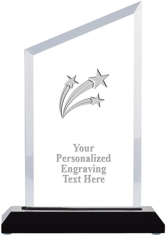 Crown Awards Personalized Acrylic Trophy, 6" Engraved Incline Slant Acrylic Award