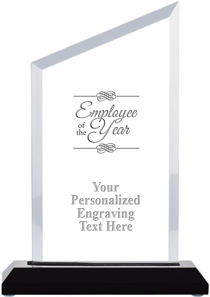 Crown Awards Personalized Acrylic Trophy, 6" Engraved Incline Slant Acrylic Award