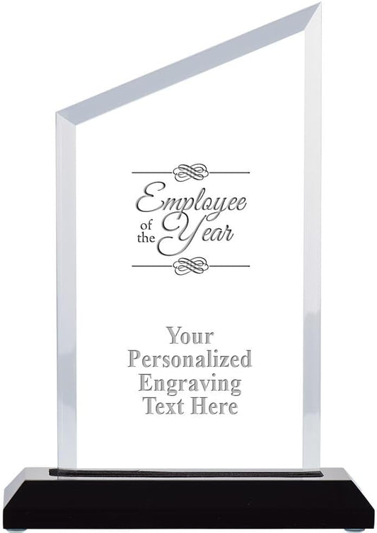 Crown Awards Personalized Acrylic Trophy, 6" Engraved Incline Slant Acrylic Award