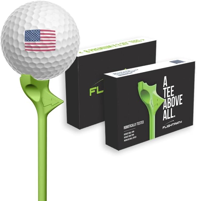 FLIGHTPATH Diamond Golf Tees – Patented Design to Reduce Spin for Long, Straight Drives – Low-Friction 3.25” Long Tees, Robotically Tested for Ball Spin – USGA Approved Performance