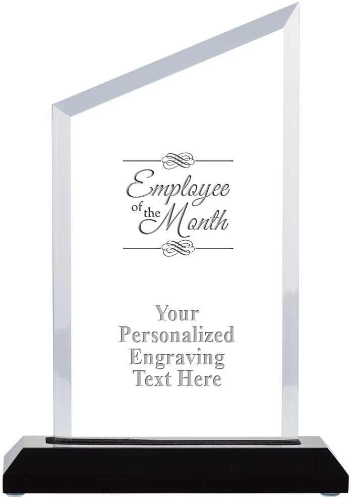 Crown Awards Personalized Acrylic Trophy, 6" Engraved Incline Slant Acrylic Award