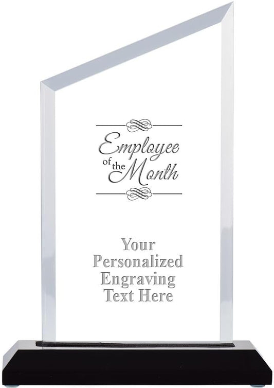Crown Awards Personalized Acrylic Trophy, 6" Engraved Incline Slant Acrylic Award