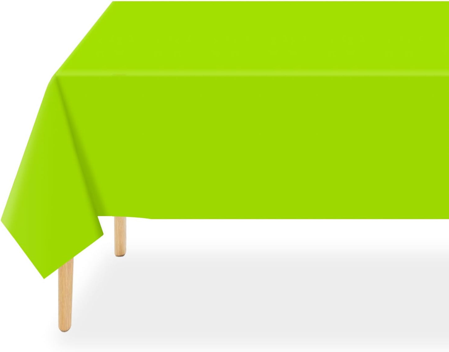 QIKSION Plastic Table Cloth Disposable 12 Pack, 54 x 108 Inch Tablecloths for Rectangle Tables, Lime Green Plastic Table Cover