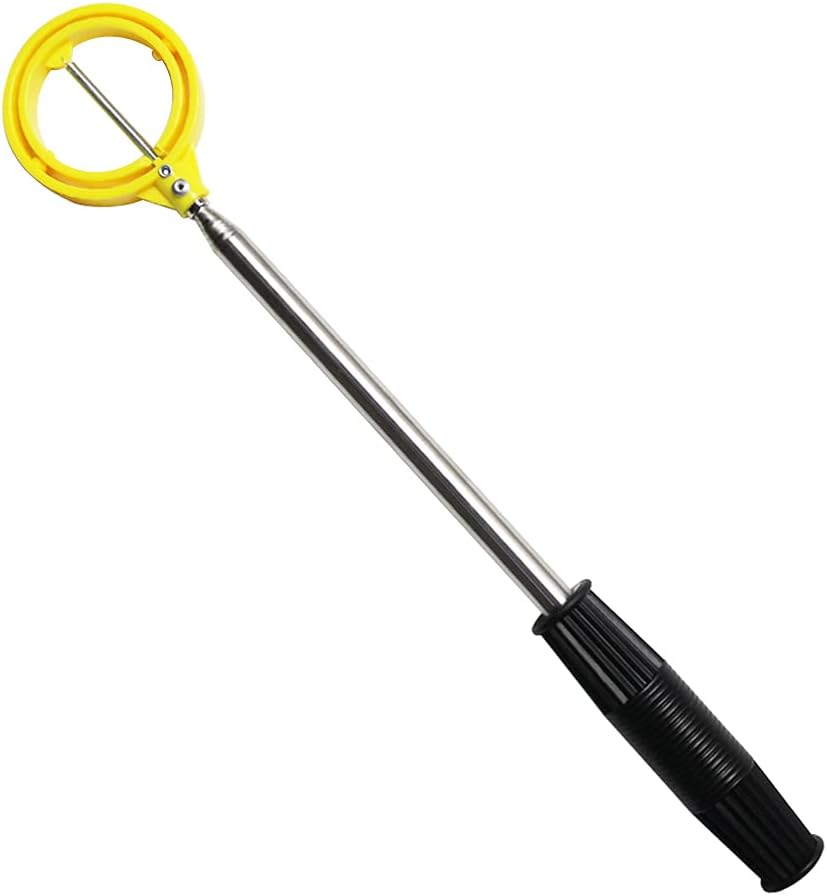 Golf Ball Retriever Or Pick Up Tool with Automatic Extendable, Stainless for Water Bush White Yellow 2 Colors Gift for Golfer
