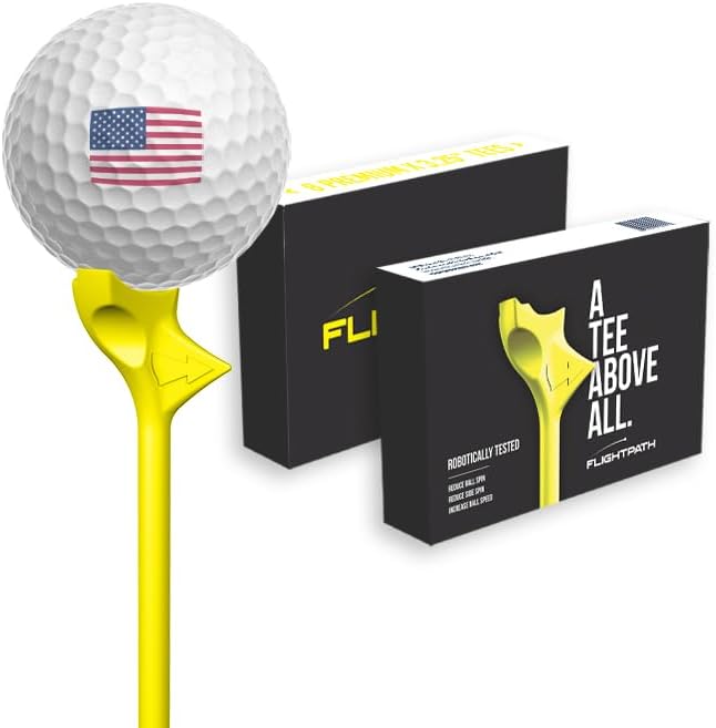FLIGHTPATH Diamond Golf Tees – Patented Design to Reduce Spin for Long, Straight Drives – Low-Friction 3.25” Long Tees, Robotically Tested for Ball Spin – USGA Approved Performance