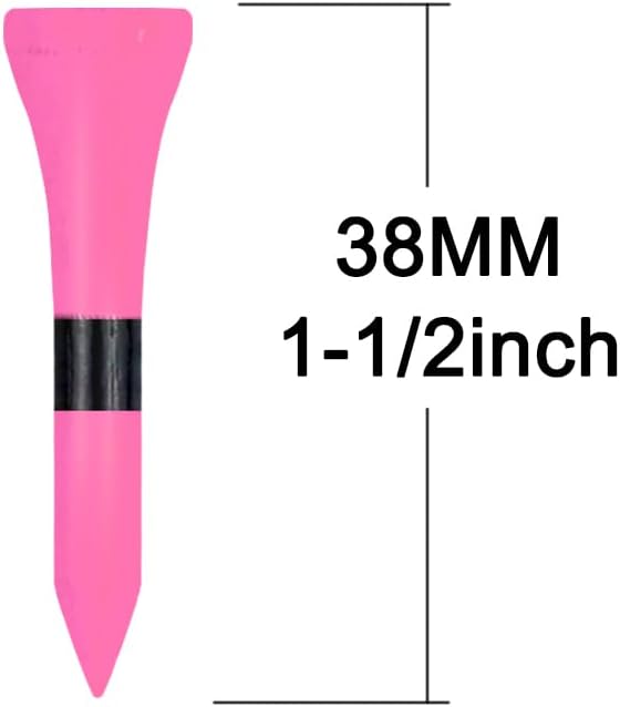 Wooden Golf Tees 3-1/4", 2-3/4", 2-1/8", 1-1/2" Available, 100 Count (Natural Color, White, Black, Blue, Red, Green, Yellow, Pink, Orange)