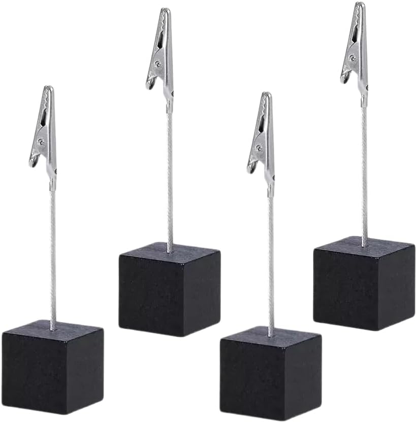 4Pcs Memo Clip Holders Stand with Alligator Clasp Pictures Card Paper Note Clip for Office Home Use