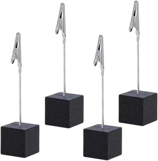 4Pcs Memo Clip Holders Stand with Alligator Clasp Pictures Card Paper Note Clip for Office Home Use