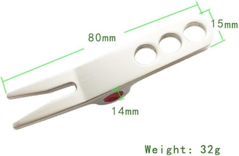 Jowxsx 2 Pcs Silver Golf Ball Fork Pivot Divot Repair Tool Compatible Divot Tools for Golf Divot Tools, On-Course Accessories