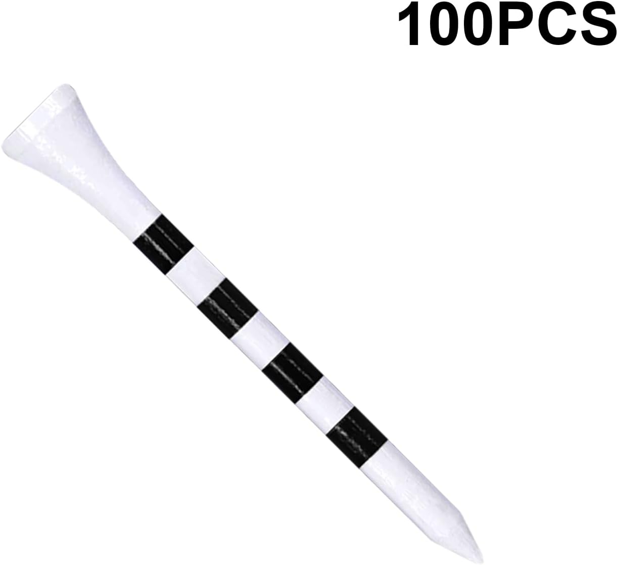 Wooden Golf Tees 3-1/4", 2-3/4", 2-1/8", 1-1/2" Available, 100 Count (Natural Color, White, Black, Blue, Red, Green, Yellow, Pink, Orange)