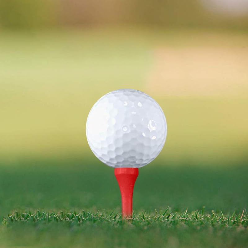 Wooden Golf Tees 3-1/4", 2-3/4", 1-1/2" Available,100 Count (Natural Color, White, Black, Blue, Red, Pink)