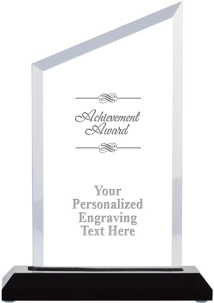 Crown Awards Personalized Acrylic Trophy, 6" Engraved Incline Slant Acrylic Award