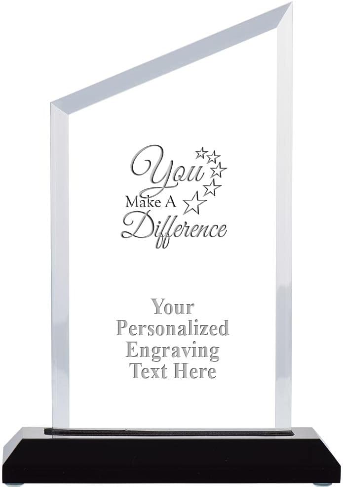 Crown Awards Personalized Acrylic Trophy, 6" Engraved Incline Slant Acrylic Award