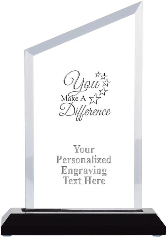 Crown Awards Personalized Acrylic Trophy, 6" Engraved Incline Slant Acrylic Award