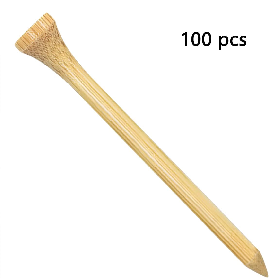 Wooden Golf Tees 3-1/4", 2-3/4", 1-1/2" Available,100 Count (Natural Color, White, Black, Blue, Red, Pink)