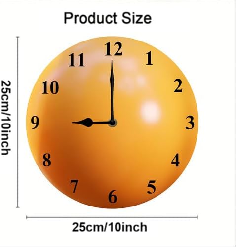 Ping Pong Round Wall Clock Silent Non-Ticking Clock Battery Powered Desktop Standing Wall Decor for Living Room Kitchen Home Bedroom Office or School 10inch