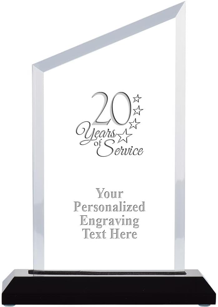 Crown Awards Personalized Acrylic Trophy, 6" Engraved Incline Slant Acrylic Award