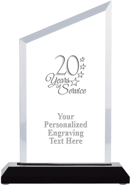Crown Awards Personalized Acrylic Trophy, 6" Engraved Incline Slant Acrylic Award
