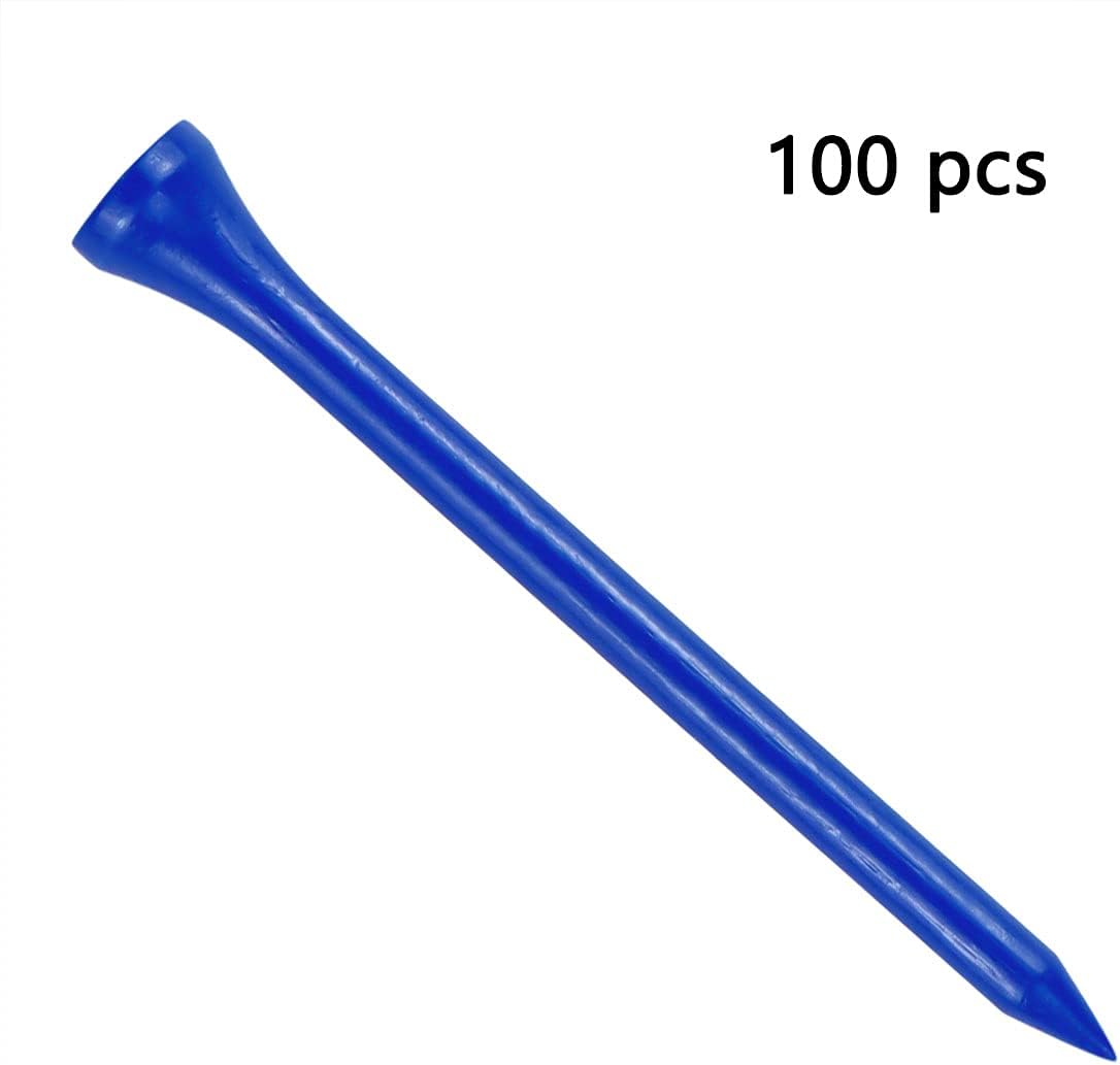 Wooden Golf Tees 3-1/4", 2-3/4", 1-1/2" Available,100 Count (Natural Color, White, Black, Blue, Red, Pink)