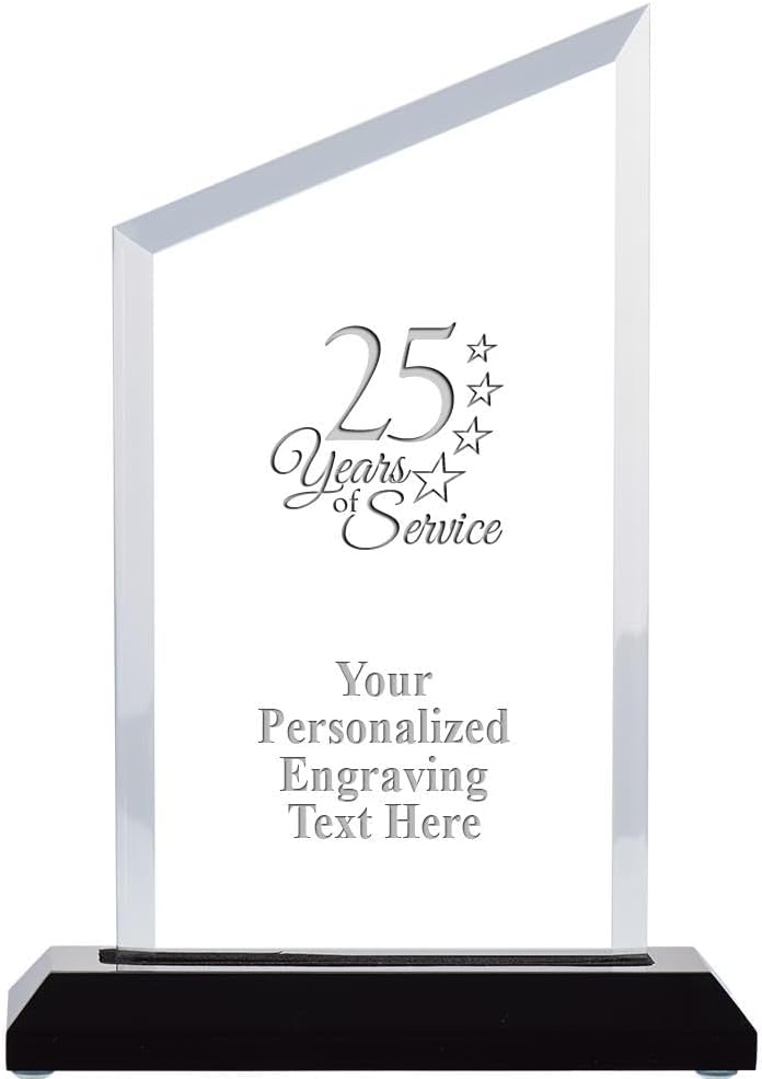 Crown Awards Personalized Acrylic Trophy, 6" Engraved Incline Slant Acrylic Award