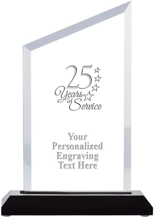 Crown Awards Personalized Acrylic Trophy, 6" Engraved Incline Slant Acrylic Award