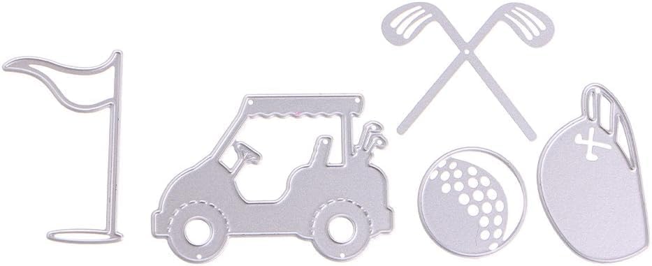Golfing Tools Die Cut for Card Making, Golf Cart Metal Cutting Dies Congratulations Die Cuts Birthday Embossing Stencils Template for DIY Scrap-Booking Decor Wedding Birthday Blessing Card