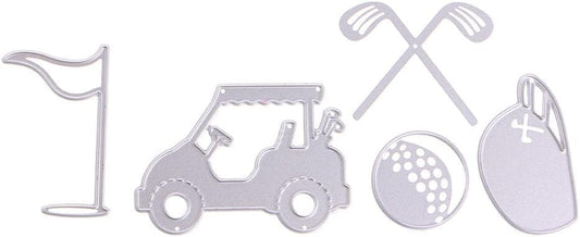Golfing Tools Die Cut for Card Making, Golf Cart Metal Cutting Dies Congratulations Die Cuts Birthday Embossing Stencils Template for DIY Scrap-Booking Decor Wedding Birthday Blessing Card