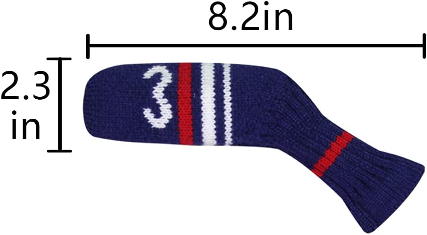 Scott Edward 1/7/10 Pcs Knitted Golf Club Head Covers for Irons Wedge Cuteness and Basically Socks Shape Washable Golf Club Head Protector on Red/Blue Warning Style