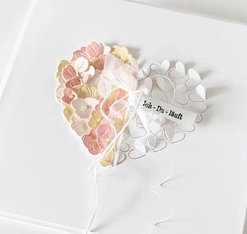 Lapoo Cutting Die for Scrapbooking, 3D Backgrounds Frame New Cutting Dies DIY Album Card Making Decor Paper Craft Metal Die Cuts Party Decorations (Love Shadow 3.2 x 2.8 in)