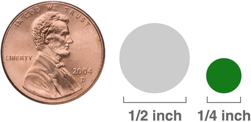 ChromaLabel 0.25 Inch Standard Green Permanent Adhesive Color Code Dot Label Kit, 1000 Stickers per Roll, 3 Pack