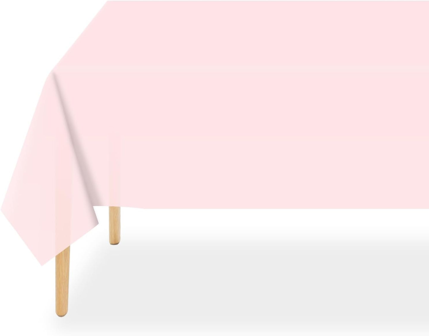 QIKSION Plastic Table Cloth Disposable 12 Pack, 54 x 108 Inch Tablecloths for Rectangle Tables, Pink Plastic Table Cover
