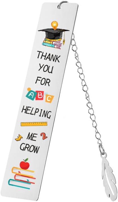 Funny Stainless Steel Bookmark with Chain,Book Marks for Teachers Book Lovers Friends Students Graduation Teacher Appreciation Bookmarks Thank You Gifts
