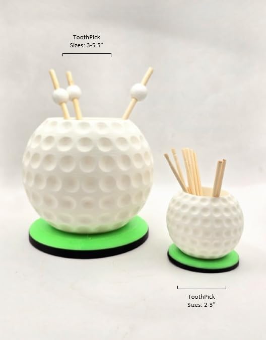 Golf Ball Toothpick Holder, Perfect for dad, the bar or scramble decorations. (Large)