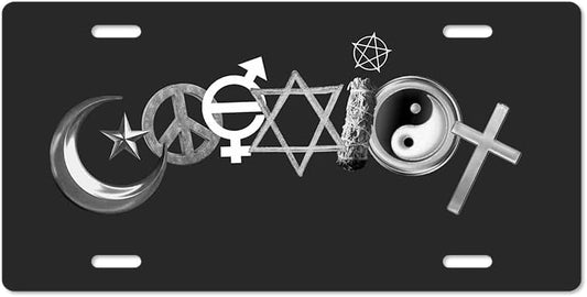 Unique Vanity License Plates | 16 Individual Designs | 3 Sizes (Automobile, Golf Cart, Motorcycle/Bike) | Made in U.S.A. | Custom Car Tags (Coexist, Motorcycle/Bike (6" x 3"))