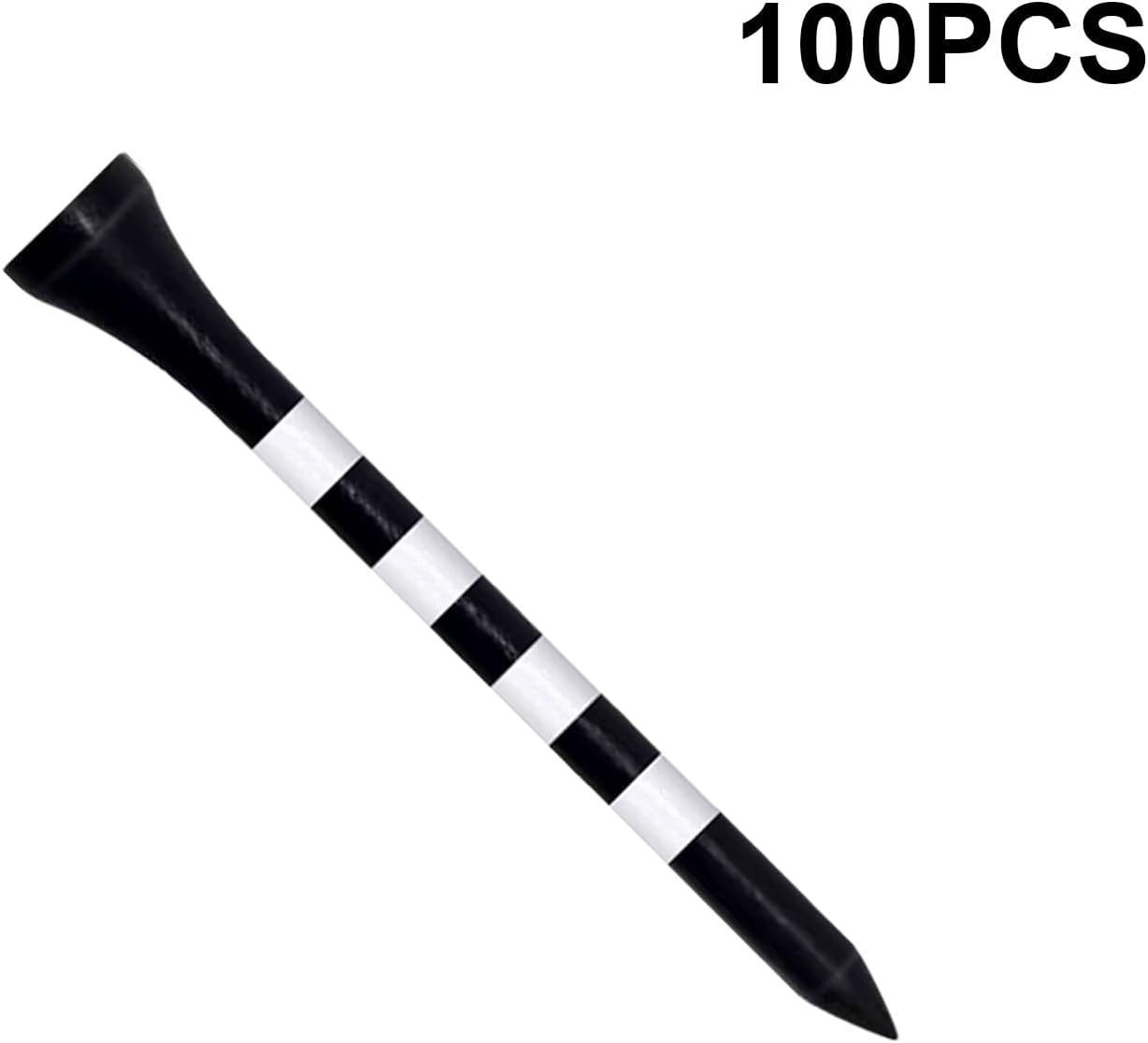 Wooden Golf Tees 3-1/4", 2-3/4", 2-1/8", 1-1/2" Available, 100 Count (Natural Color, White, Black, Blue, Red, Green, Yellow, Pink, Orange)