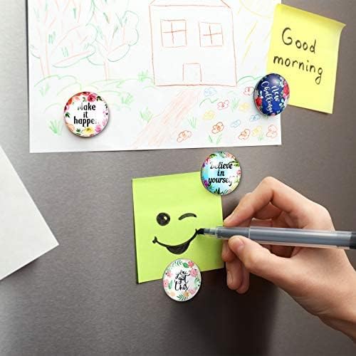 Weewooday 10 Pcs Inspirational Magnets for Refrigerator Fridge Decor Accessories Motivational Fun Quote Glass Floral Magnet for Kitchen Office Cabinet Whiteboard (Charming Pattern)