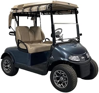 Golf Cart Cover – 3-Sided Track Style Sunbrella Canvas Cart Cover for Yamaha Drive and Drive 2 – Fits Golf Bags, Utility Box, Rear Facing Seat