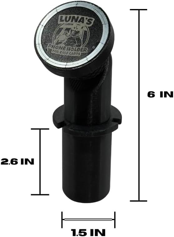 Luna's Phone Holder for Push cart Umbrella Ports, MagSafe Compatible Mount, 45lb Rated Magnet, Adjustable Neck, for iPhone 12 and Later, Golf Cart Compatible