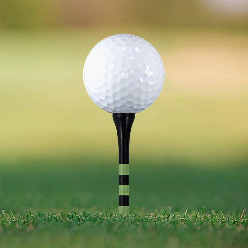 Wooden Golf Tees 3-1/4", 2-3/4", 2-1/8", 1-1/2" Available, 100 Count (Natural Color, White, Black, Blue, Red, Green, Yellow, Pink, Orange)