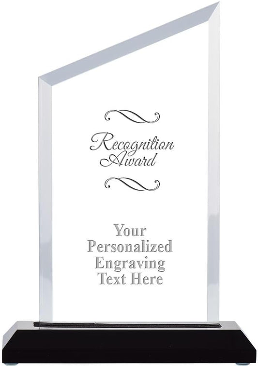 Crown Awards Personalized Acrylic Trophy, 6" Engraved Incline Slant Acrylic Award