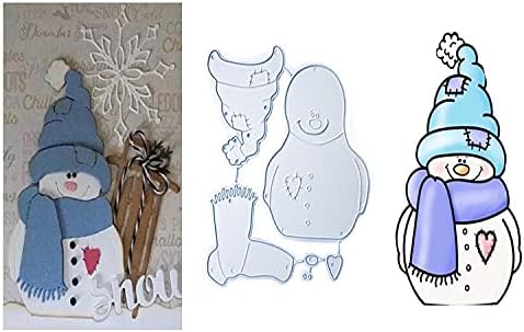 Lapoo Metal Cutting Die for Scrapbooking, 3D Backgrounds Frame New Cutting Dies DIY Album Card Making Decor Paper Metal Die Cuts Party Wedding Decorations (Quiet Snowman 3.7 x 2.4 in)