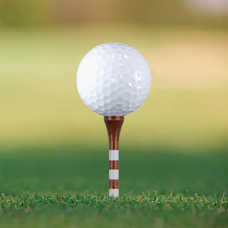 Wooden Golf Tees 3-1/4", 2-3/4", 2-1/8", 1-1/2" Available, 100 Count (Natural Color, White, Black, Blue, Red, Green, Yellow, Pink, Orange)