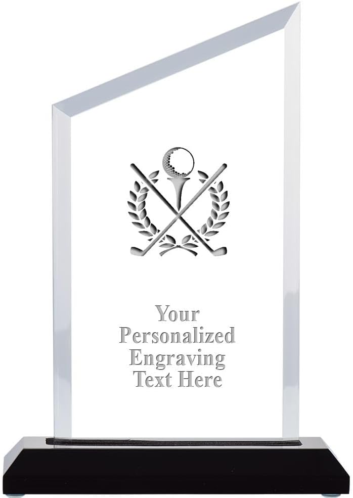 Crown Awards Personalized Acrylic Trophy, 6" Engraved Incline Slant Acrylic Award