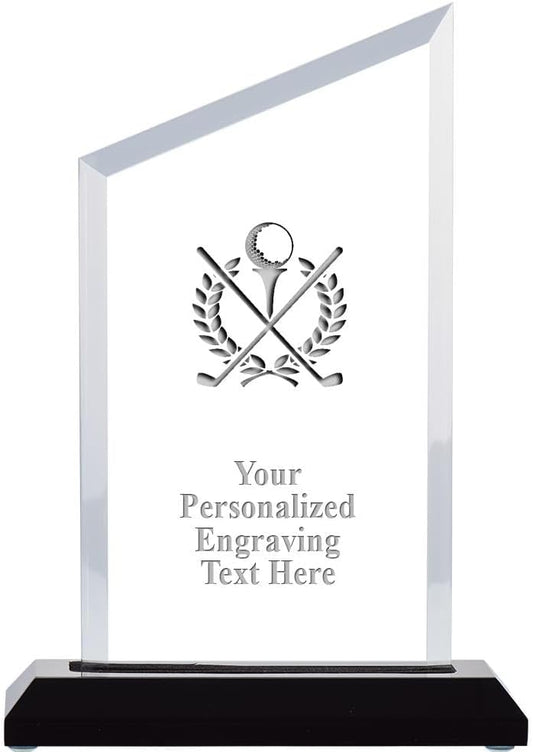 Crown Awards Personalized Acrylic Trophy, 6" Engraved Incline Slant Acrylic Award