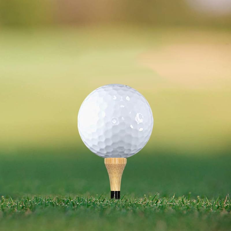 Wooden Golf Tees 3-1/4", 2-3/4", 2-1/8", 1-1/2" Available, 100 Count (Natural Color, White, Black, Blue, Red, Green, Yellow, Pink, Orange)