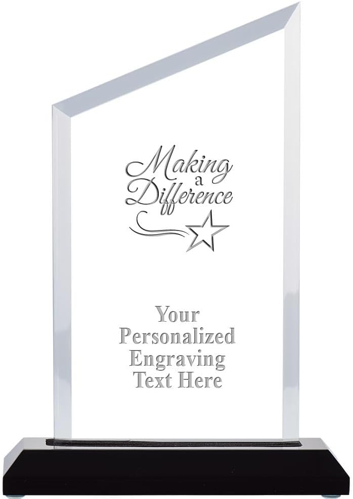 Crown Awards Personalized Acrylic Trophy, 6" Engraved Incline Slant Acrylic Award